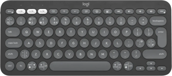 Logitech K380s Pebble Keys 2, schwarz/grau, Logi Bolt, USB/Bluetooth, UK