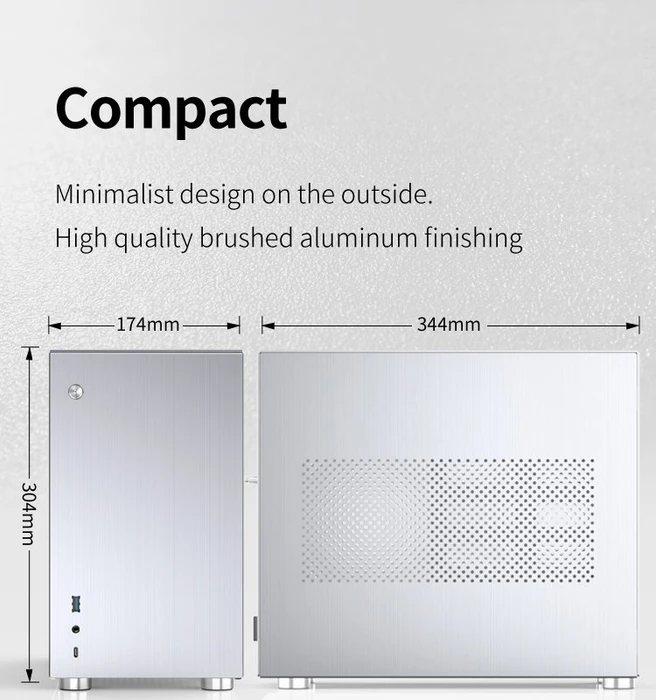 Jonsbo V10, silber, Mini-ITX