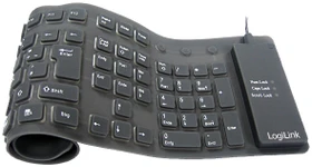 LogiLink Flexible Waterproof Keyboard schwarz, PS/2 &, PS/2 & USB, DE (ID0019)