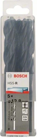 Bosch Professional HSS-R Spiralbohrer, 12.8x101x151mm, 5 Stück