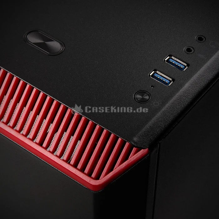 Phanteks Eclipse P300 schwarz/rot, Glasfenster