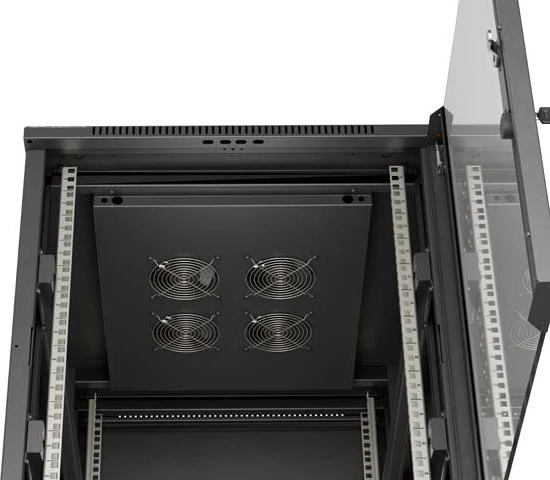 Lanberg 19" Rackschrank 15HE, freistehend, Flat Pack, Glastür, IP20, RAL 9004, 800mm tief