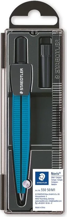 Staedtler Noris Club 550 Schulzirkel Metall, schwarz/blau, Klappdeckeletui