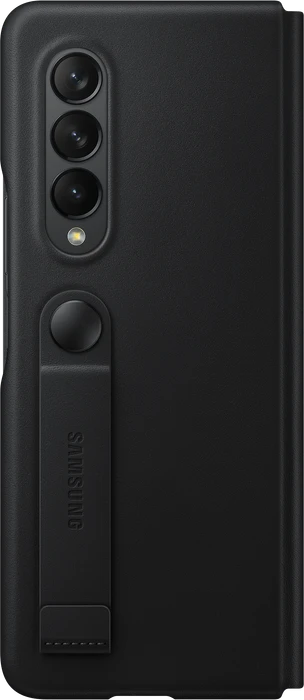 Samsung Leather Flip Cover für Galaxy Z Fold 3 5G schwarz