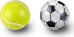 Perixx PERIPRO-303X2G 34mm für Perimice und Logitech M570, Ersatz-Trackball, 1x Tennisball, 1x Fußball, 2er-Set