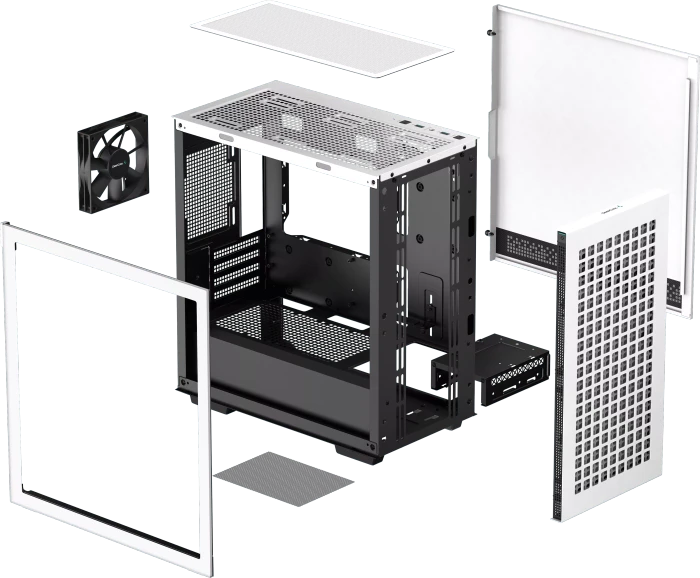 DeepCool CH370 WH, weiß, Glasfenster
