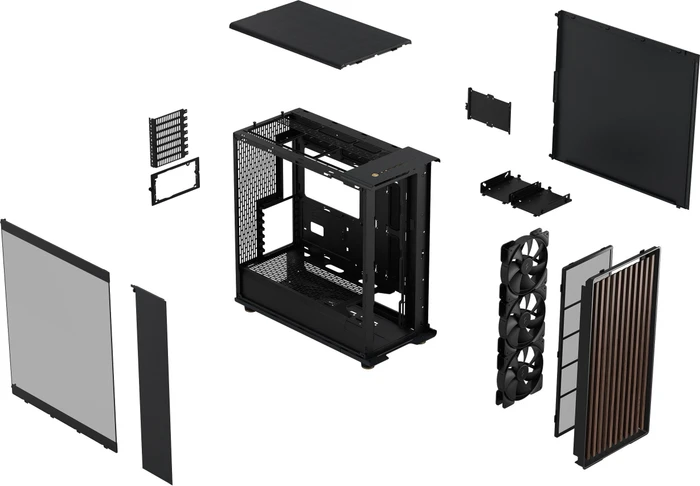 Fractal Design North XL Charcoal Black TG Dark, Glasfenster