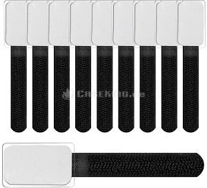 LABEL THE CABLE LTC Mini Tags Klett-Kabelbinder, schwarz, 10er-Pack
