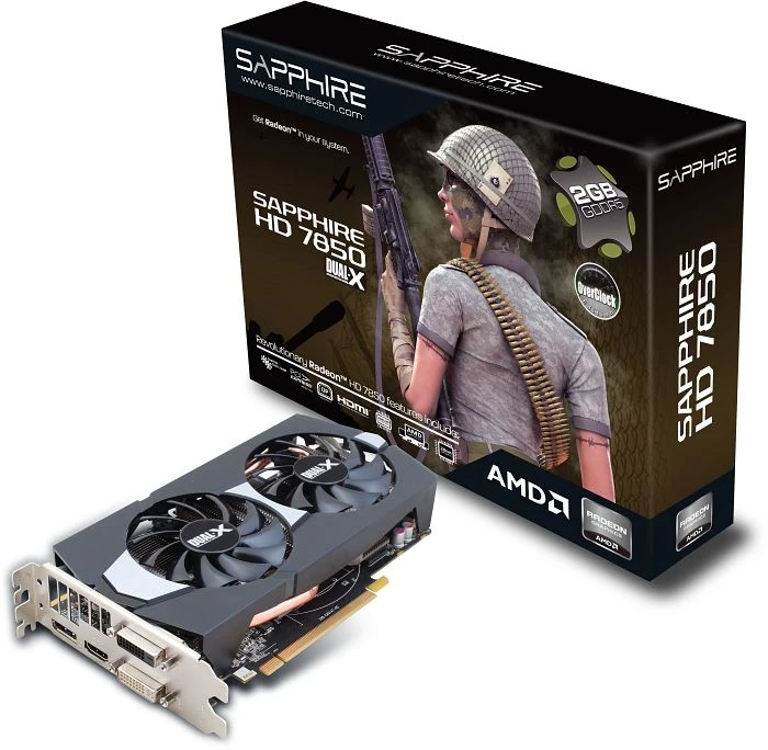 Sapphire Radeon HD 7850 Dual-X OC, 2GB GDDR5, 2x DVI, HDMI, DP, full retail