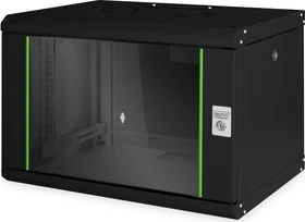 Digitus Professional Unique Serie Wandschrank 7HE, Sicherheitsglastür, IP2X, schwarz, 450mm tief