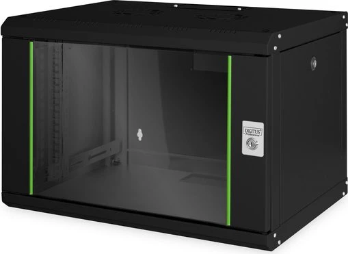 Digitus Professional Unique Serie Wandschrank 7HE, Sicherheitsglastür, IP2X, schwarz, 450mm tief