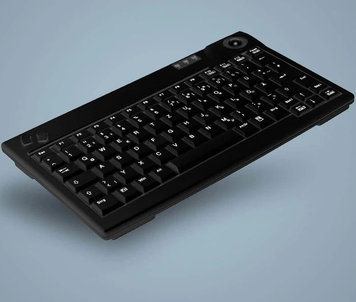 Contour Design Active Key kompakte Tastatur mit Trackball, schwarz, USB, US
