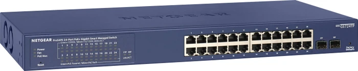 Netgear ProSAFE GS700 Rackmount Gigabit Smart Switch, 24x RJ-45, 2x SFP, 190W PoE+