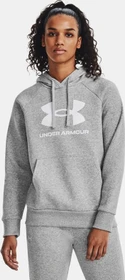 Under Armour Rival Fleece Logo Hoodie mod grey light heather/white (Damen)