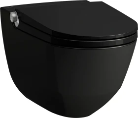 Laufen Cleanet Riva Dusch-WC Tiefspüler, spülrandlos, inkl. Sitz mit Deckel mit Absenkautomatik und Fernbedienung schwarz glänzend