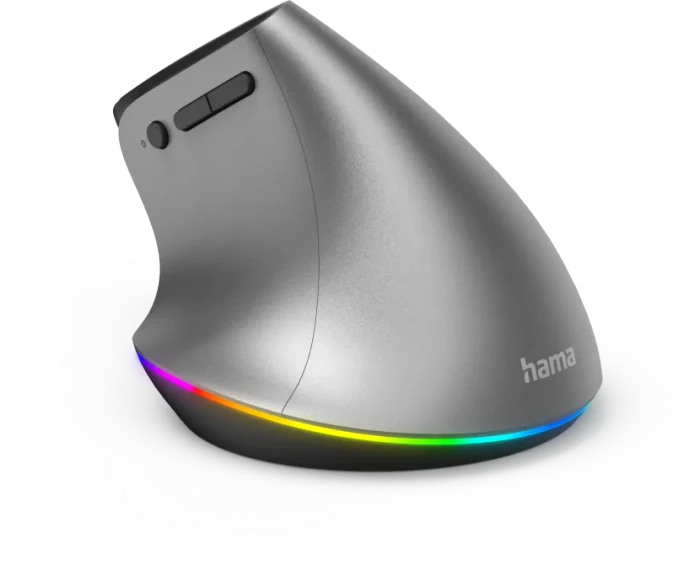 Hama EMW-700 Vertical Ergonomic Multi Device Mouse, grau/schwarz, USB/Bluetooth