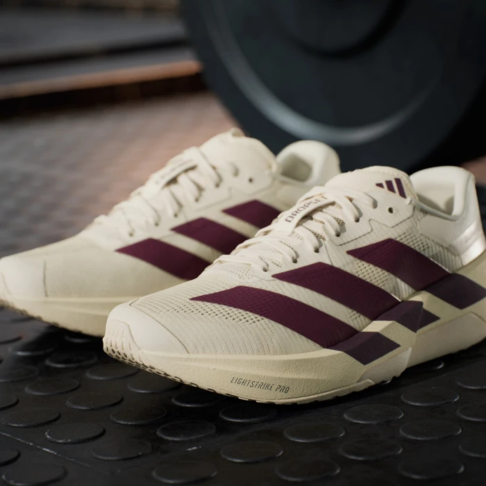 adidas Adizero Dropset Pro warm vanilla/maroon (Damen)
