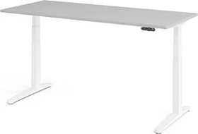 Hammerbacher Ergonomic Aktiv XBHM19 elektrisch höhenverstellbarer Sitz-Steh-Schreibtisch 180x80cm grau/weiß