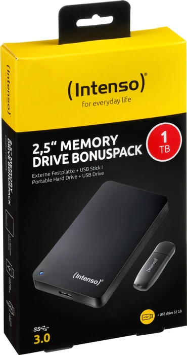Intenso Memory Drive Bonuspack, schwarz, 2.5", 1TB, USB 3.0 Micro-B