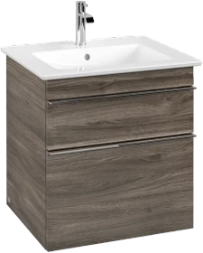 Villeroy & Boch Venticello Waschbeckenunterschrank für Becken mittig 2 Auszüge 553x590x477mm stone oak/chrome