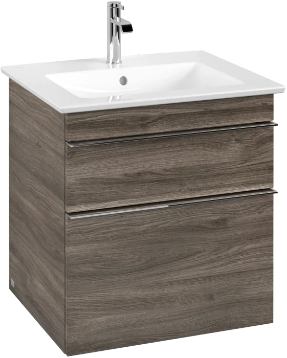 Villeroy & Boch Venticello Waschbeckenunterschrank für Becken mittig 2 Auszüge 553x590x477mm stone oak/chrome