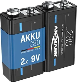 Ansmann NiMH Akku 9V E-Block 280mAh, 2er-Pack