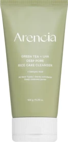 Arencia Green Tea + LHA Deep Pore Rice Cake Cleanser, 150g