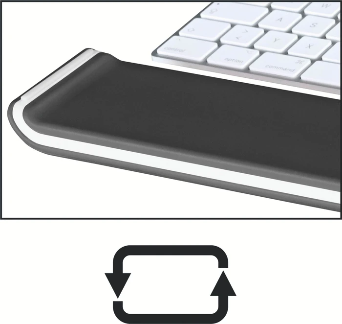 Leitz Ergo WOW höhenverstellbare Handgelenkauflage für Tastatur, schwarz/weiß