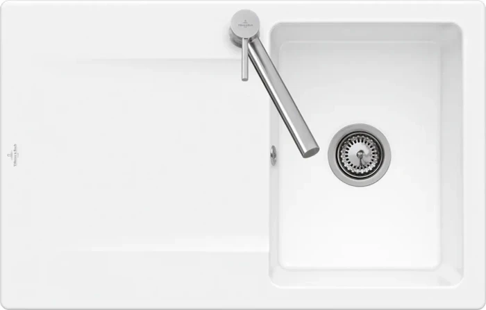 Villeroy & Boch Siluet Flat 780x490mm Einbau Becken reversibel mit Ablauffernbedienung graphite