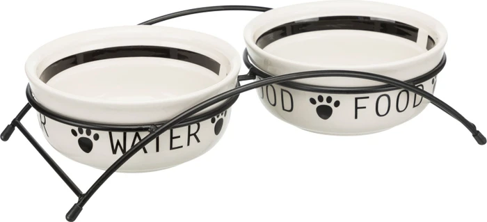 Trixie Napf-Set, Keramik, Ø15cm, weiß/schwarz