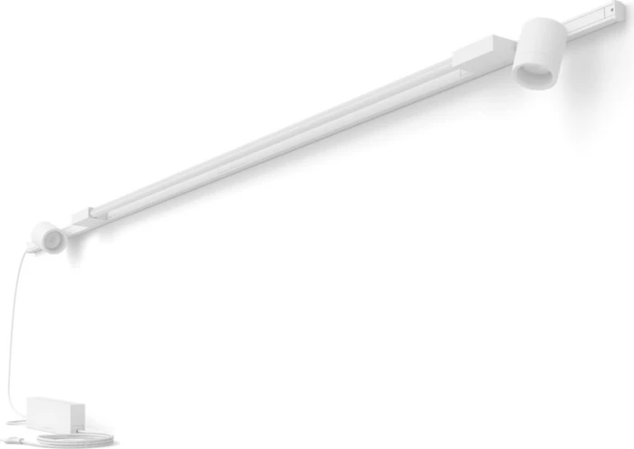 Philips Hue White and Color Ambiance Basis Perifo Schienensystem für die Wand gerade mit 2 Spots & 1 Gradient Light Tube groß weiß