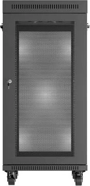 Lanberg 19" Rackschrank 24HE, LCD, freistehend, Flat Pack, V2, Gitternetztür, IP20, RAL 9004, 800mm tief
