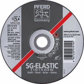 Pferd E 125-4.1 SG STEEL Schleifscheibe, 125x4.1x22.23mm, 10 Stück
