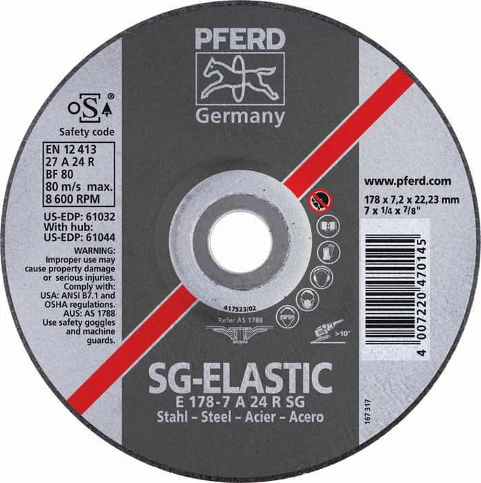 Pferd E 125-4.1 SG STEEL Schleifscheibe, 125x4.1x22.23mm, 10 Stück