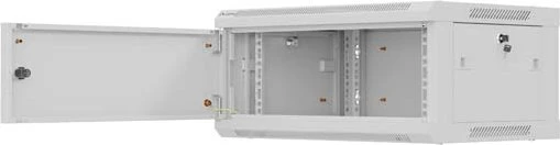 Lanberg WF01 Series 19" Wandschrank 4HE, hängend, Flatpack, Stahltür, IP20, RAL 7035, 450mm tief