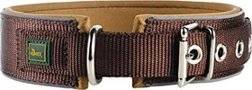 Hunter Neopren Reflect Hundehalsband, Nylon, Neopren gepolstert, reflektierend, 50 (M), Halsumfang: 39 - 46cm/karamell, braun