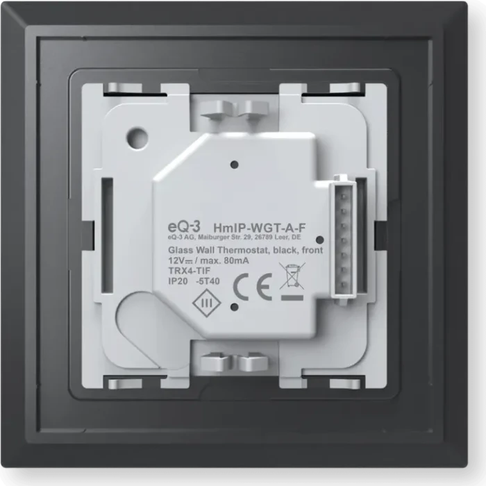 eQ-3 HomeMatic Glas-Wandthermostat schwarz, Funk-Wandthermostat