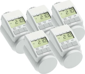 eQ-3 eqiva CC-RT-O-CnL-W-R5-2-EQ, Model L Heizkörperthermostat, Heizungssteuerung, 5er-Pack
