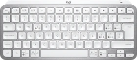 Logitech MX Keys Mini, LEDs weiß, Logi Bolt, Pale Gray, weiß/grau, USB/Bluetooth, IT