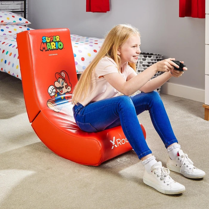 X Rocker Nintendo Super Mario Joy Collection Floor Rocker Gamingstuhl, Mario rot
