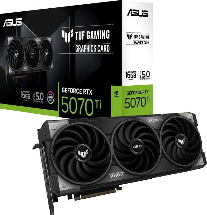 ASUS TUF Gaming GeForce RTX 5070 Ti, TUF-RTX5070TI-16G-GAMING, 16GB GDDR7, 2x HDMI, 3x DP