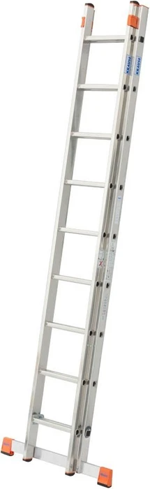 Krause Monto Fabilo Alu 2-tlg. Schiebeleiter, 2x 9 Stufen