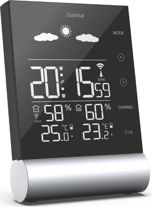 Hama Wetterstation Black Line schwarz, digital