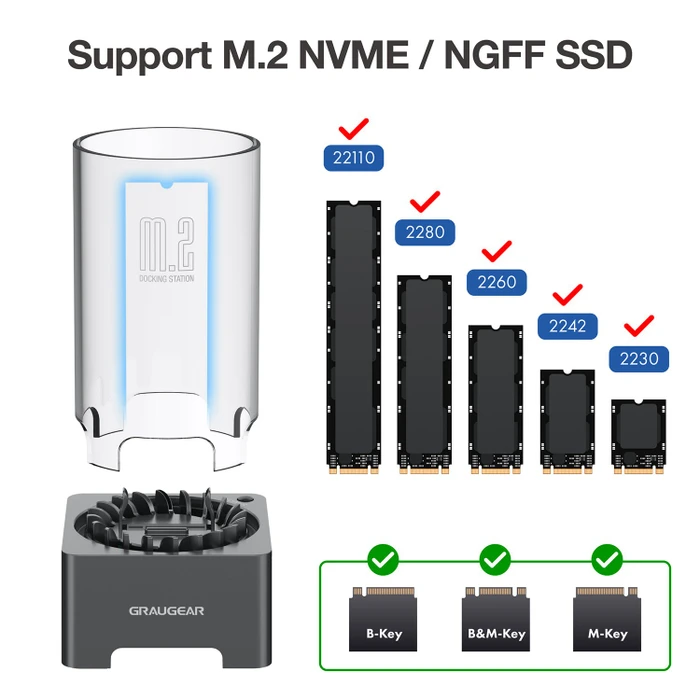 Graugear G-M2DK-AC-10G, M.2 NVMe Dockingstation, USB-C 3.1
