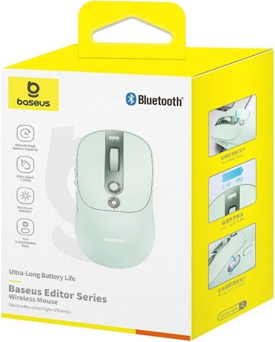Baseus Editor Wireless Mouse, grün, USB/Bluetooth