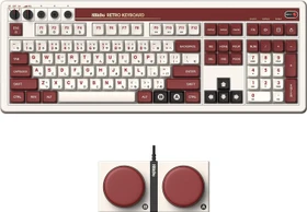 8BitDo Retro 108 Mechanical Keyboard, Fami Edition, weiß/rot, Kailh Box V2 WHITE, USB/Bluetooth, US (RET00493)