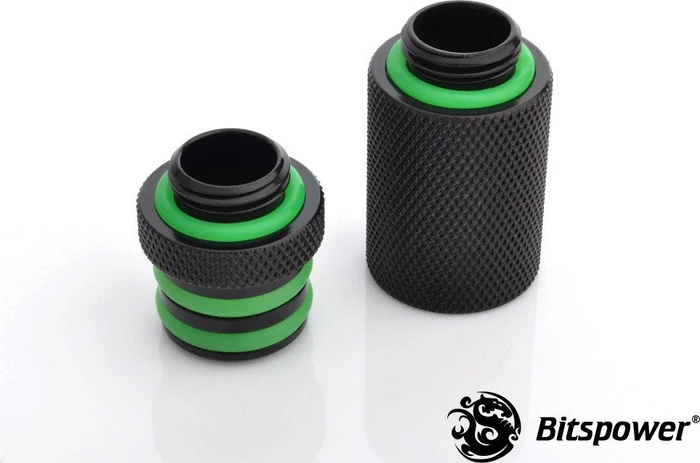 Bitspower Schnellverschluss Set G1/4" extra lang matt schwarz