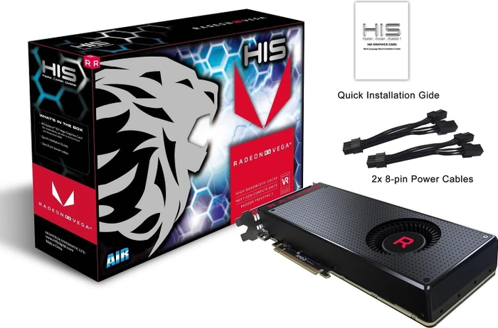 HIS Radeon RX Vega 64 Air Black, 8GB HBM2, HDMI, 3x DP