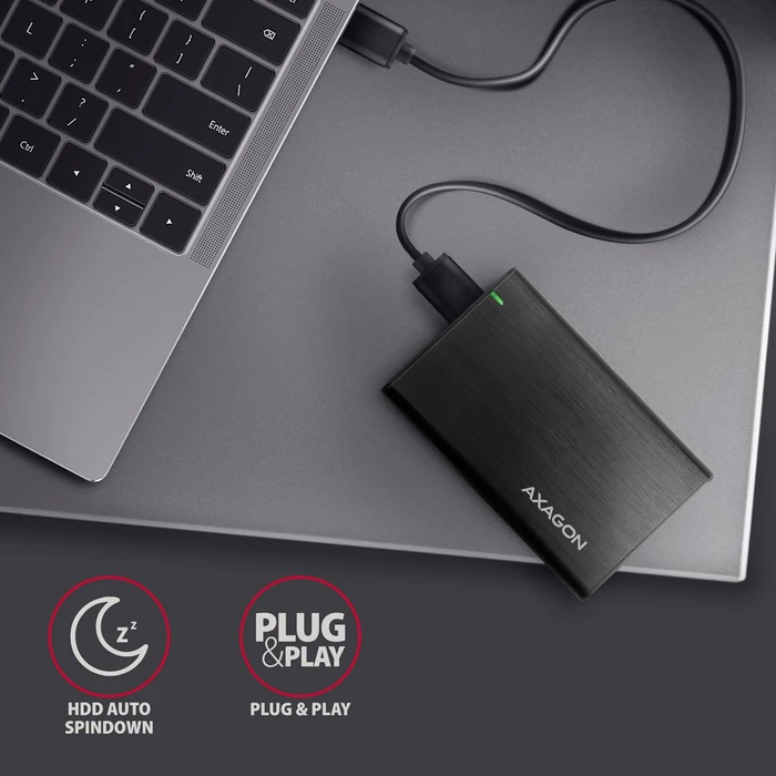 Axagon Raw Box Festplattengehäuse, schwarz, 2.5", USB 3.0 Micro-B