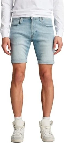 G-Star 3301 Slim Denim Shorts Jeans sun faded saru blue (Herren)